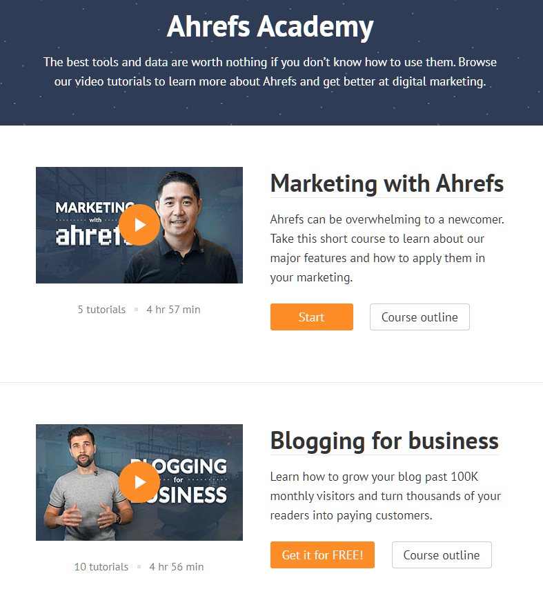 The Ahrefs Academy.